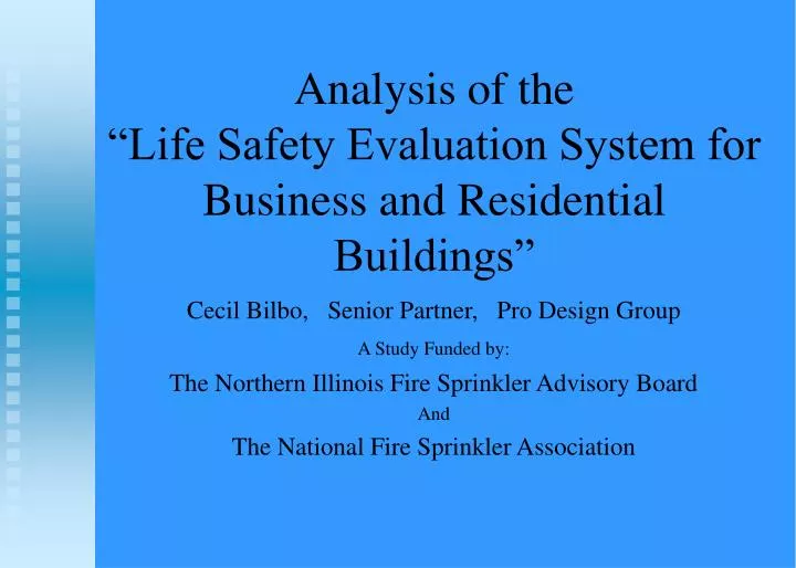 analysis of the life safety evaluation system for business and residential buildings