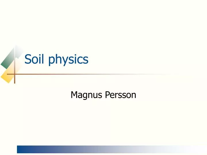 soil physics