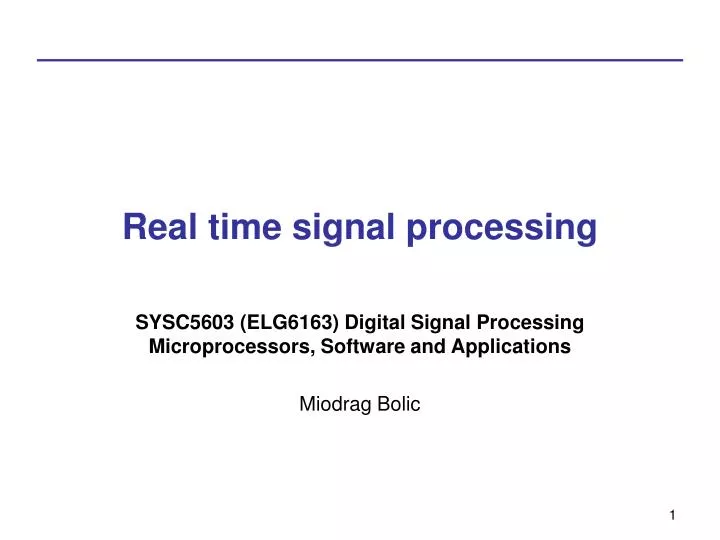 real time signal processing