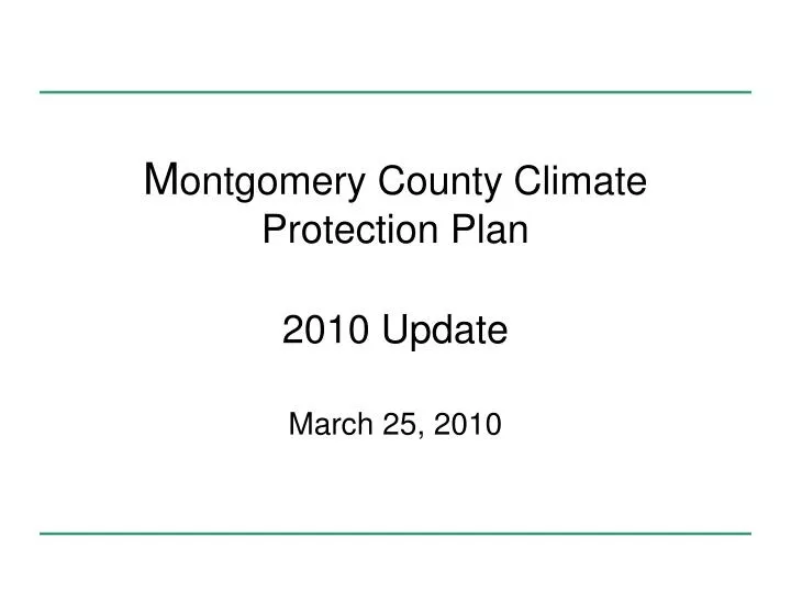 m ontgomery county climate protection plan 2010 update march 25 2010