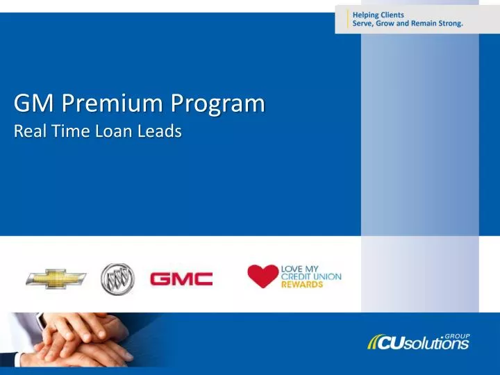gm premium program real time loan leads