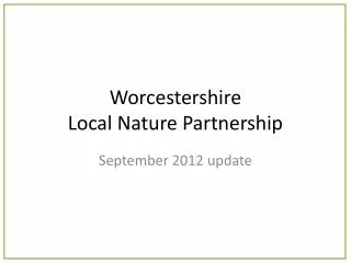 Worcestershire Local Nature Partnership