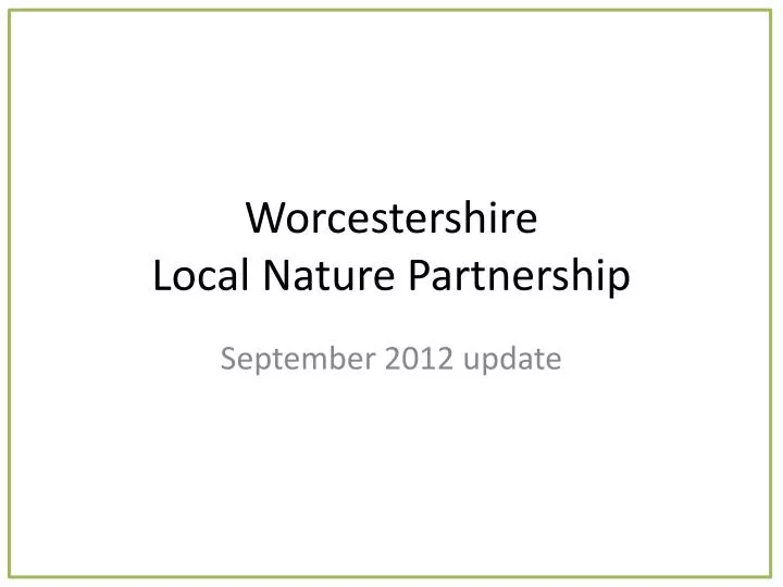 worcestershire local nature partnership