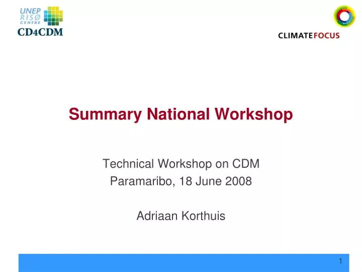 summary national workshop