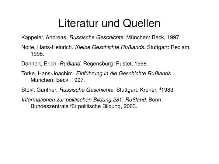 literatur und quellen