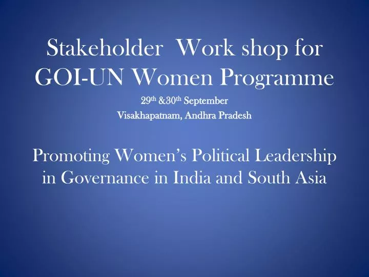 promoting women s political leadership in governance in india and south asia