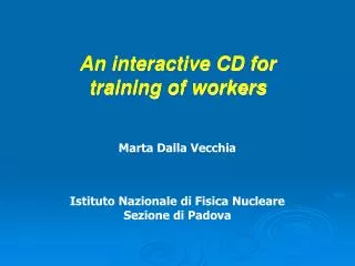 An interactive CD for training of workers