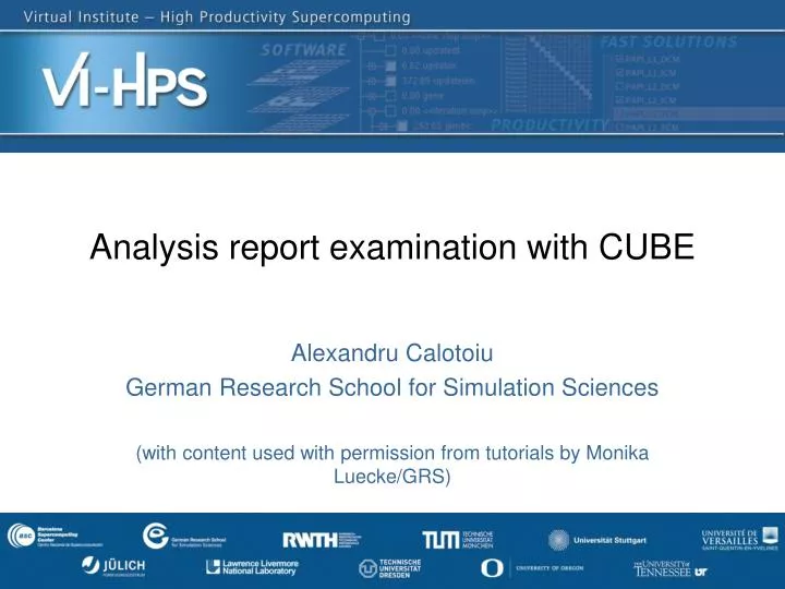 analysis report examination with cube