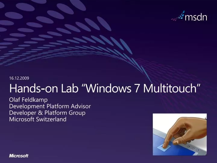hands on lab windows 7 multitouch