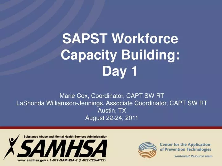 sapst workforce capacity building day 1