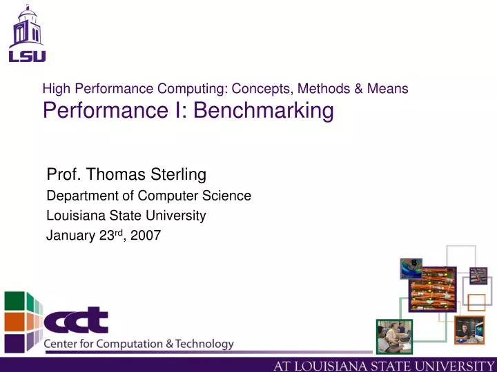 high performance computing concepts methods means performance i benchmarking