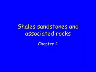 Shales sandstones and associated rocks