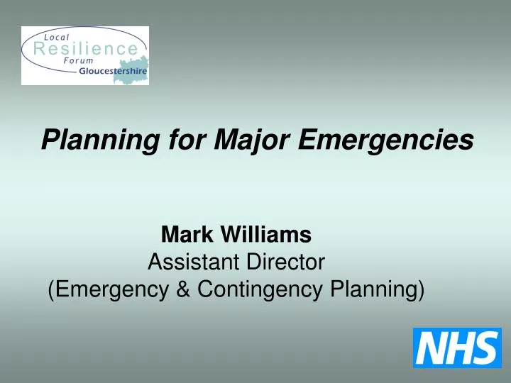 mark williams assistant director emergency contingency planning