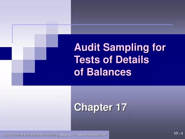 audit sampling for tests of details of balances