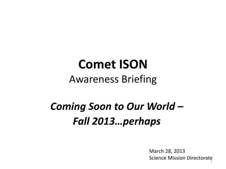 comet ison awareness briefing