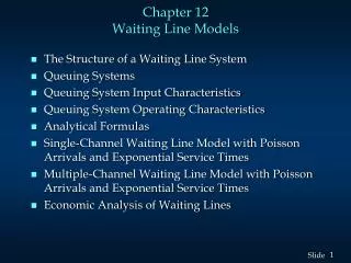 chapter 12 waiting line models