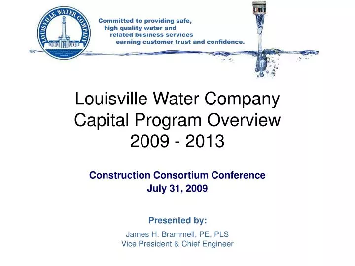 louisville water company capital program overview 2009 2013