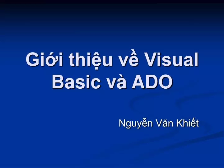 gi i thi u v visual basic v ado