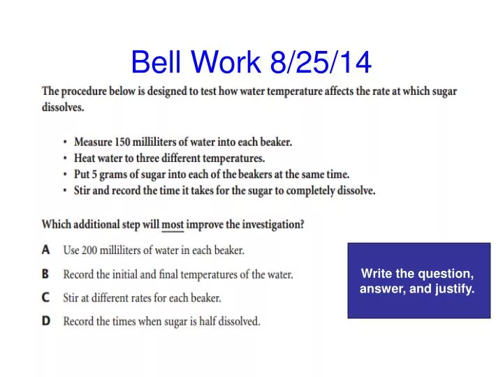 bell work 8 25 14