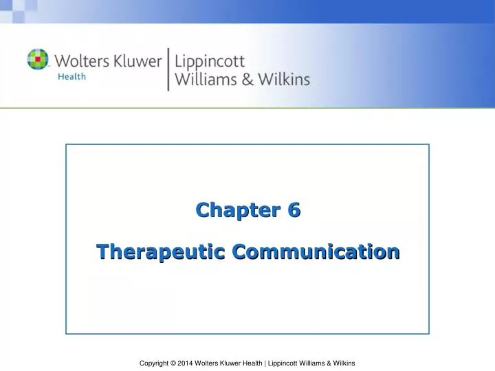 chapter 6 therapeutic communication