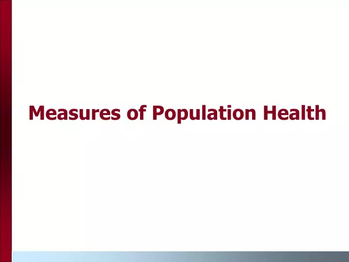 measures of population health