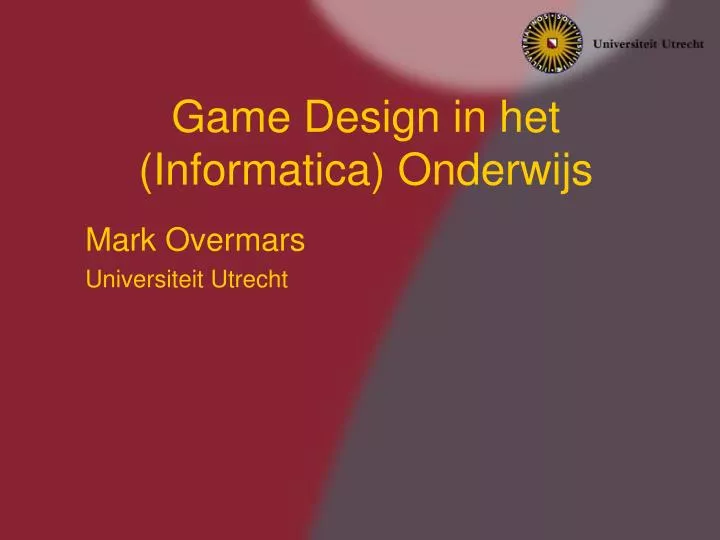 game design in het informatica onderwijs