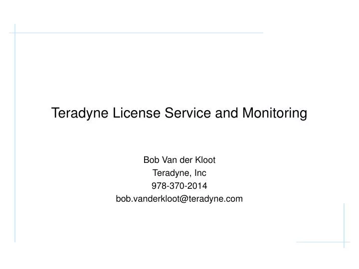 teradyne license service and monitoring