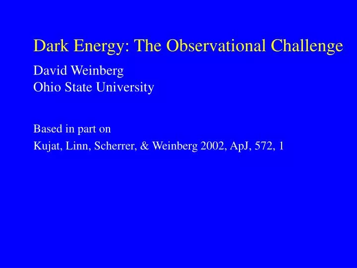 dark energy the observational challenge