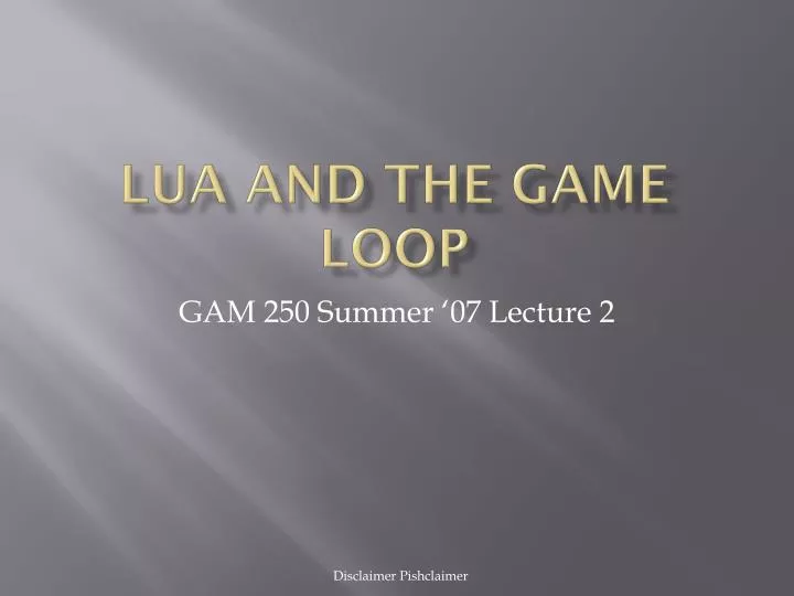 lua and the game loop