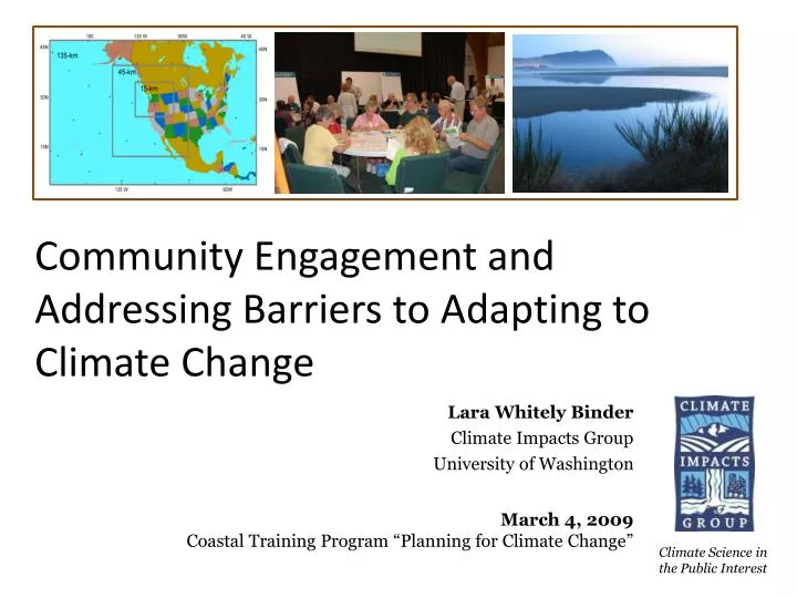 community engagement and addressing barriers to adapting to climate change