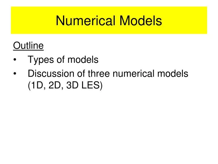 numerical models