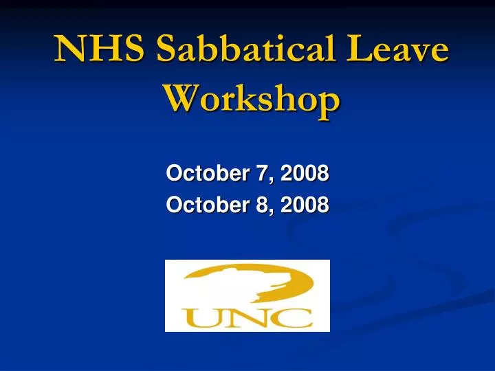 nhs sabbatical leave workshop