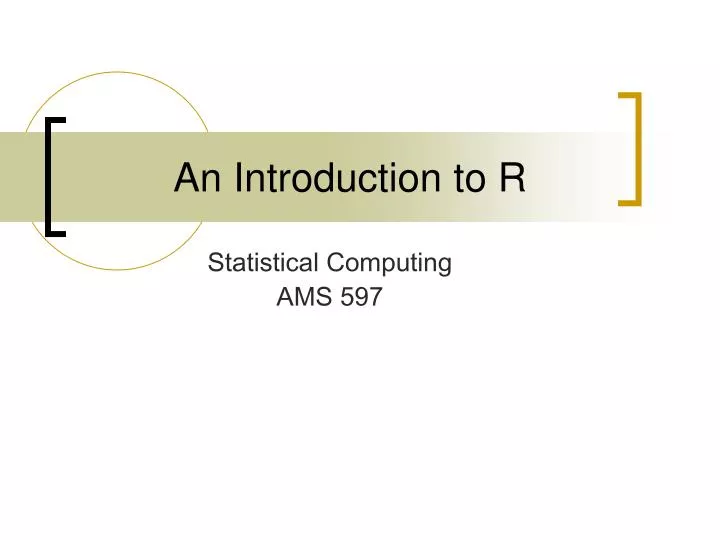 an introduction to r