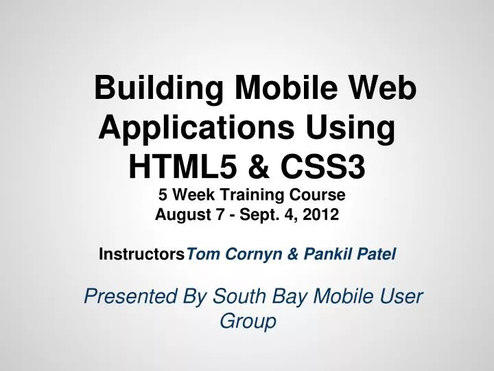 building mobile web applications using html5 css3
