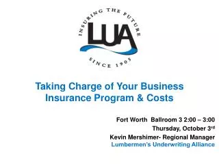 Taking Charge of Your Business Insurance Program &amp; Costs