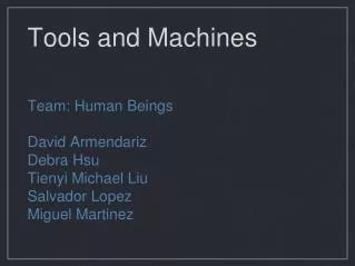 tools and machines