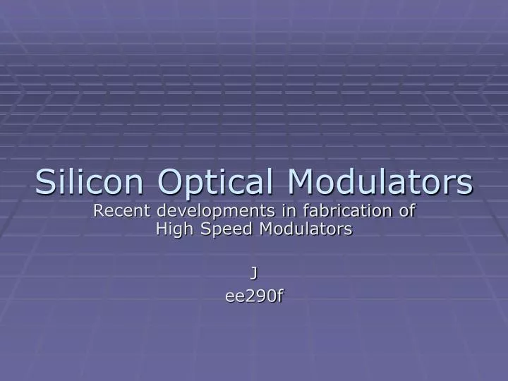 silicon optical modulators