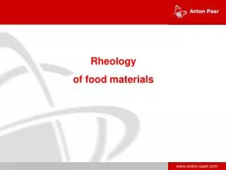 Rheology of food materials