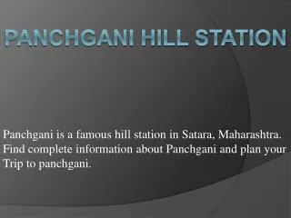 Panchgani Hill Station