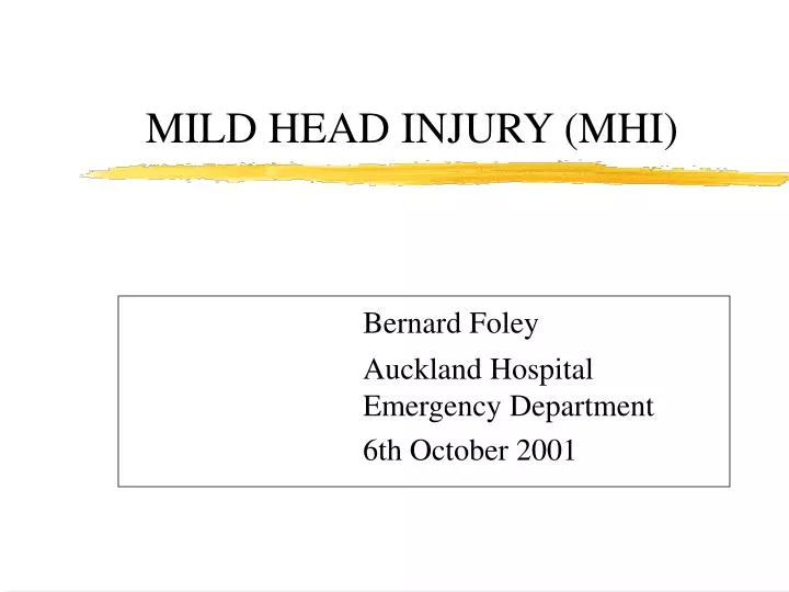 mild head injury mhi