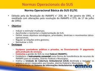 normas operacionais do sus
