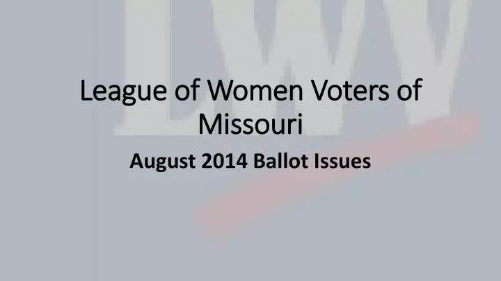 league of women voters of missouri