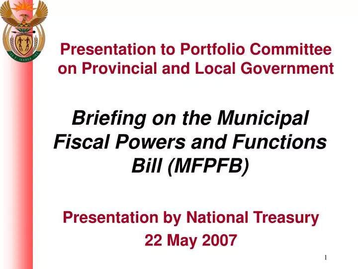 briefing on the municipal fiscal powers and functions bill mfpfb
