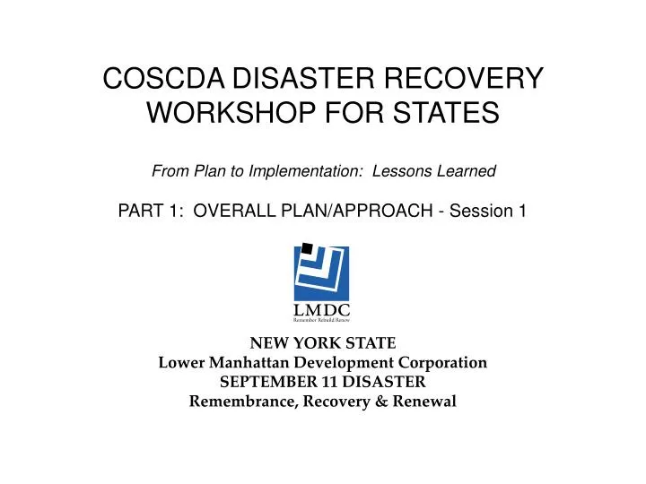 coscda disaster recovery workshop for states
