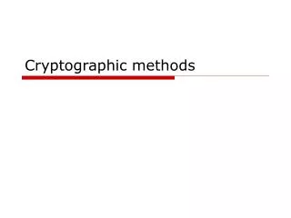 Cryptographic methods