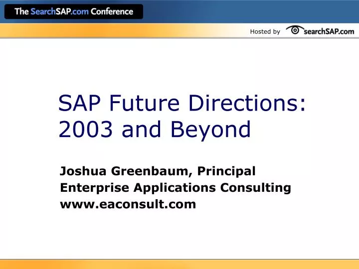 sap future directions 2003 and beyond