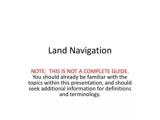 Land Navigation