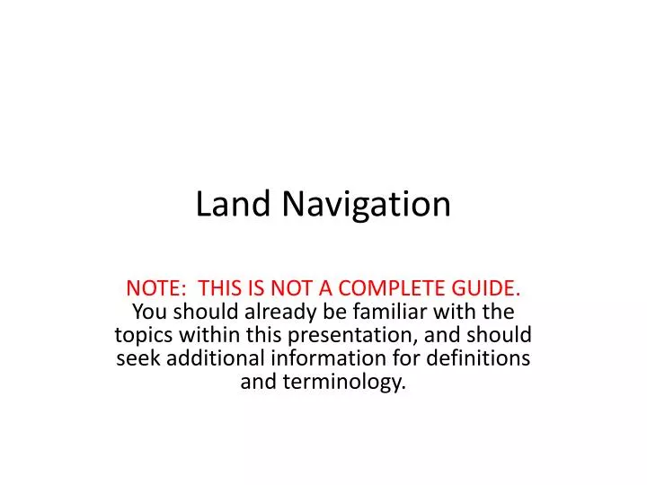 land navigation