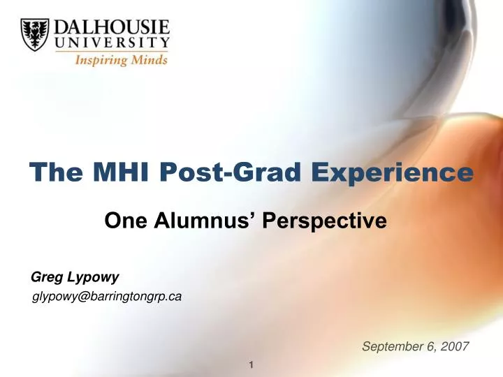 the mhi post grad experience