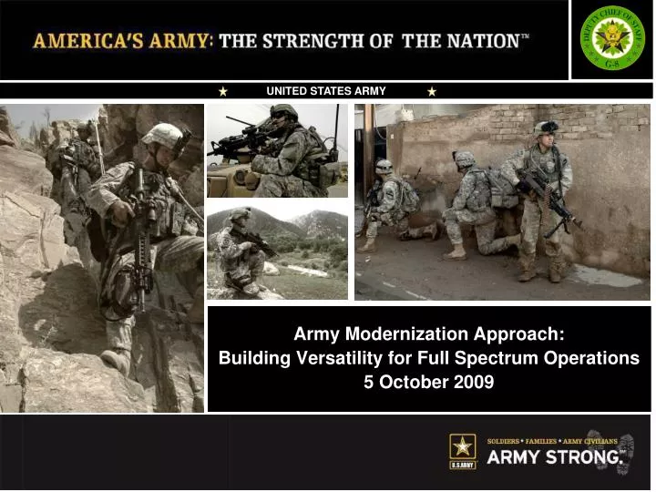 army modernization approach building versatility for full spectrum operations 5 october 2009